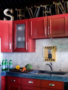 a colorful kitchen remodel project